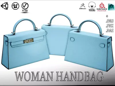 Woman Handbag Low-poly 3D model