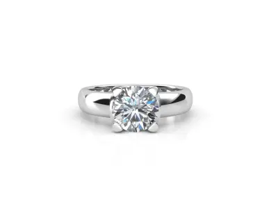 dmc-09 solitaire engagement ring gold 3D print model