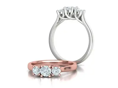 Trellis 3 STONE Engagement Ring 3dmodel 3D print model