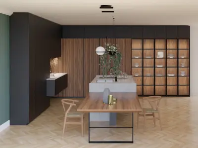 Modern island kitchen 3D model - Key Sbabo - Strip 3D model