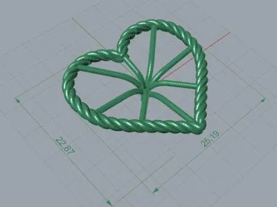 Rope Heart Pendant 3D print model