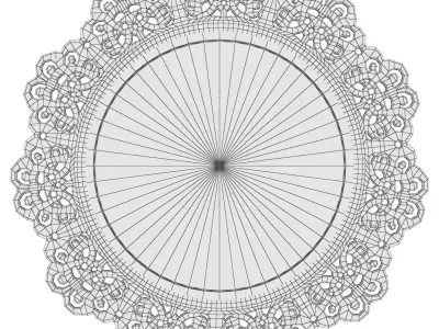 Pettine Metal Lace Accent Wall Mirror 3D model