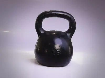 Classic Kettlebell and Dumbbell Low-poly 3D model