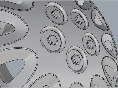 3D Wheel Very Clean ready for Print 3D Steel Tire 3D print model