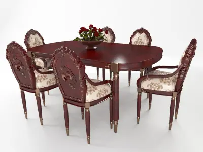table chairs set 155 3D model