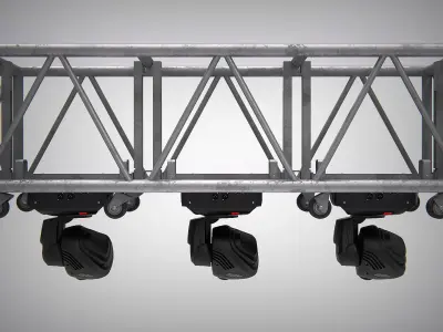 Truss With Moving Lights PBR Low-poly 3D model