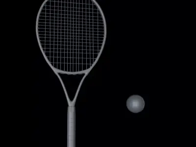 tennis racket and ball 3D model
