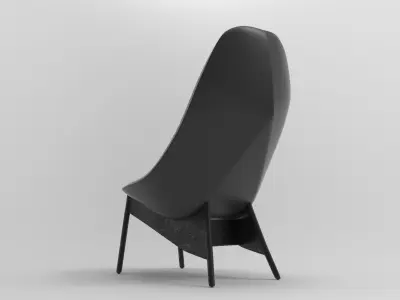 Uchiwa Armchair Low-poly 3D model