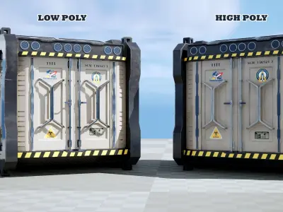 container  03B Low-poly 3D model