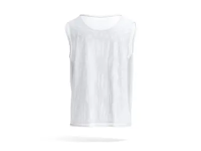 White Football Team Practice Vest - soccer sports bib 3D model