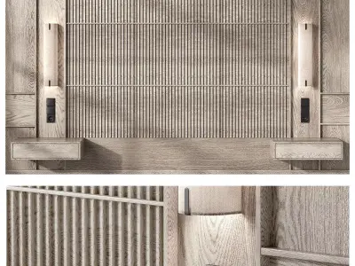 Headboard composition Modern Bedroom kit Japandi 3D model