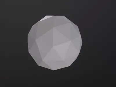 Icosphere Object 3D Model Low-poly 3D model