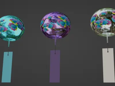 Furin - Wind Chimes Low-poly 3D model