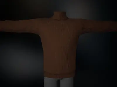 Brown Winter Turtleneck Low-poly 3D model