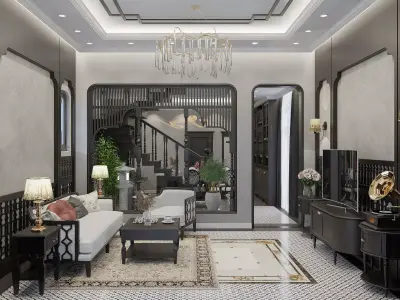 Indochina kitchen-living room 3D print model