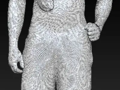 Handsome young man in beach shorts walking 339 Low-poly 3D model