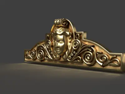 Mascaron for 3D Printing and Visualization Low-poly 3D model