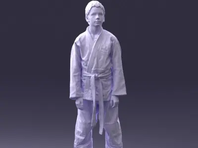 000364 Boy in Martial Arts Uniform Low-poly 3D model