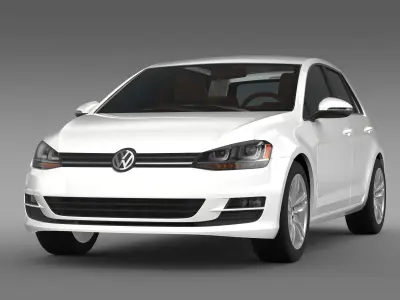 Volkswagen Golf TDI 5d 2015 3D model