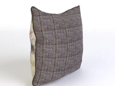 Voyage Cushion Flowers -Piped Pillow 3D model