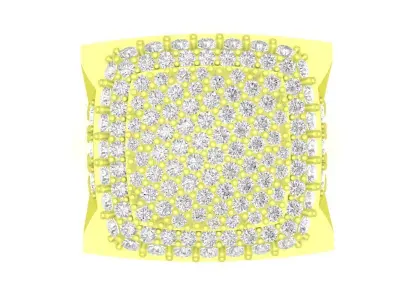 Luxury Square Layered Pave Diamond Ring for Men  3933 3D print model