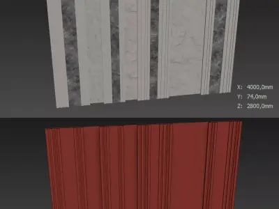 Decorative V84 Wall Panels 3D model