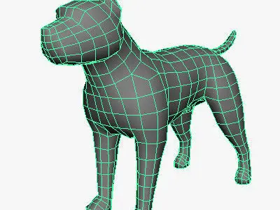 Low Poly Pit Bull Low-poly 3D model