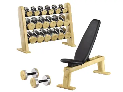NOHrD DumbBells WeightBench Weight Rack  3D model