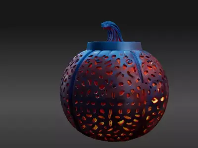 Pumpkin Candle Lantern 3D Model Decorative Pumpkin Light Low-poly 3D model