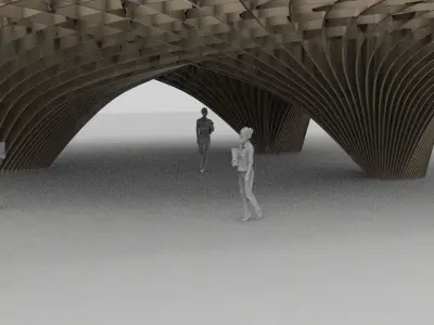 Spiral Waffle Pavilion 3D model