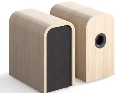 Crosley GIG Vinyl Turntable with speakers and Records 3D model