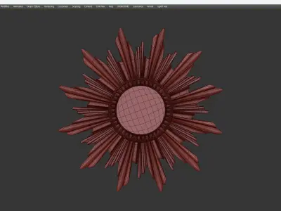  European SUNBURST MIRROR Low-poly 3D model