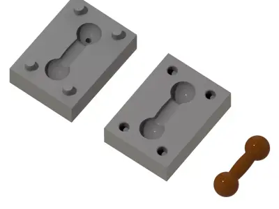 Chocolate Mold Dumbbell 3D print model
