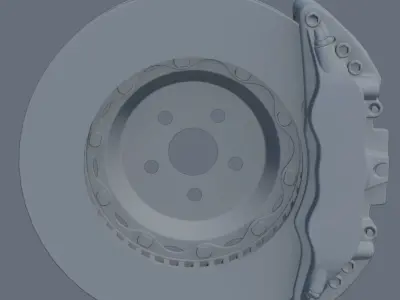 Car braking system Low-poly 3D model