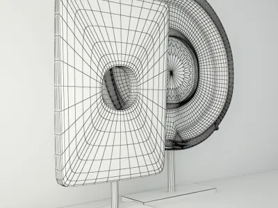 Teakwood Sculptures on Stand 3D model