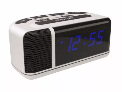 Acctim Excelsior Blue LED Mains Electric Bold Bedside Alarm Cloc 3D model