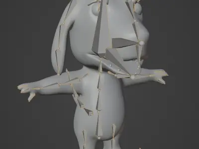 Cartoon Hound Dog Rigged Base Mesh 3D Model Low-poly 3D model