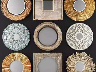 Collection of decorative mirrors 3D model