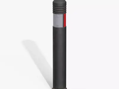 Traffic Bollard C Low-poly 3D model