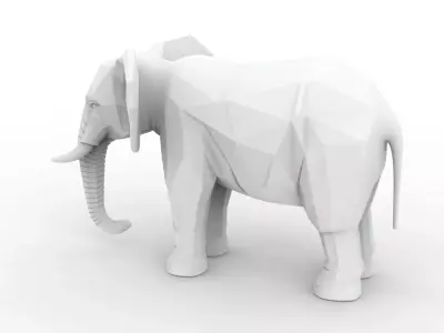 Low Poly Elephant 3D Printable 3D print model