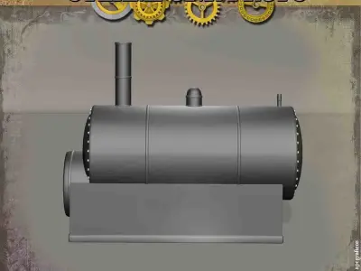 Steampunk Boiler 3D model