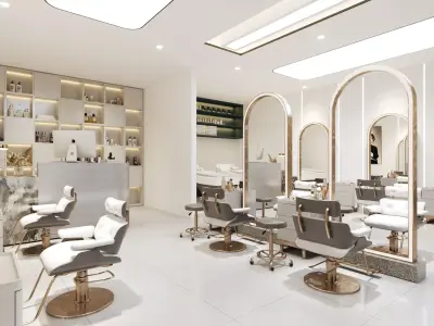 barbershop Low-poly 3D model