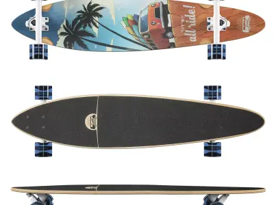 Longboard Termit Pin Tail 3D model