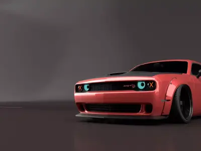 wide body dodge challenger srt 3D model