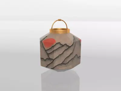 Painted-mountain Paper Lantern 3D model