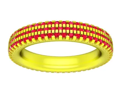 Luxury Multi Row Diamond Eternity Ring 3D Model 4533 3D print model