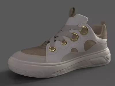 ASOS Duty Skate Sneakers-Beige Low-poly 3D model