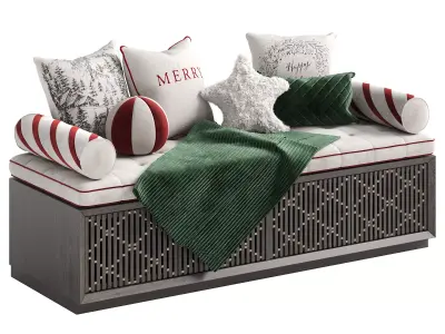 Decorative set of Christmas pillows for the windows 3D model