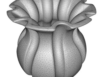 Spectacular Flower Vase Low-poly 3D model