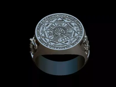 Angelic pentagram ring 3D print model